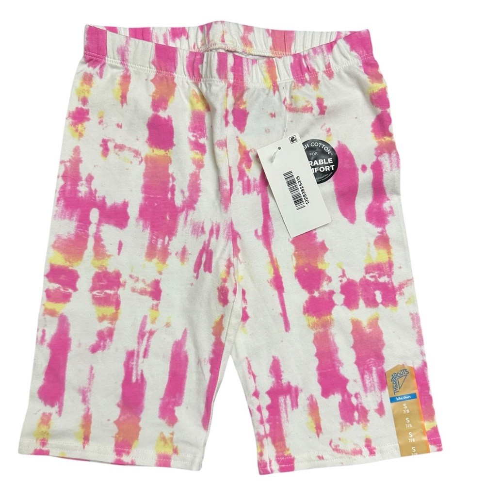 NEW thereabouts Girls' Biker Shorts Bundle Size Small Pink Tye Dye Black - Picture 3 of 12